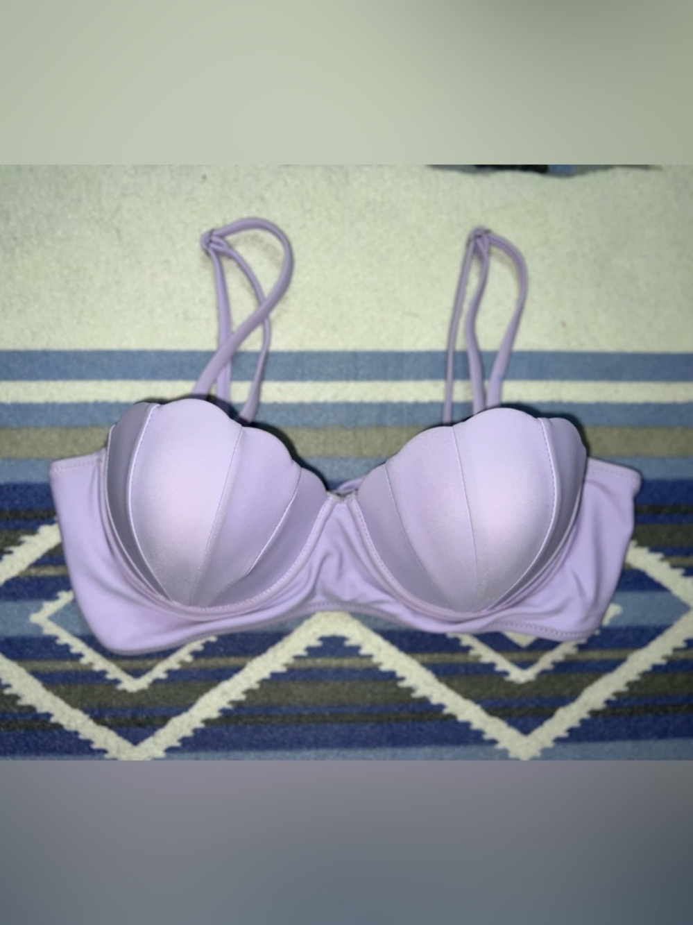 Little Mermaid Lavender Clam Shell Bikini Top W/ Lace Up Back Size S
